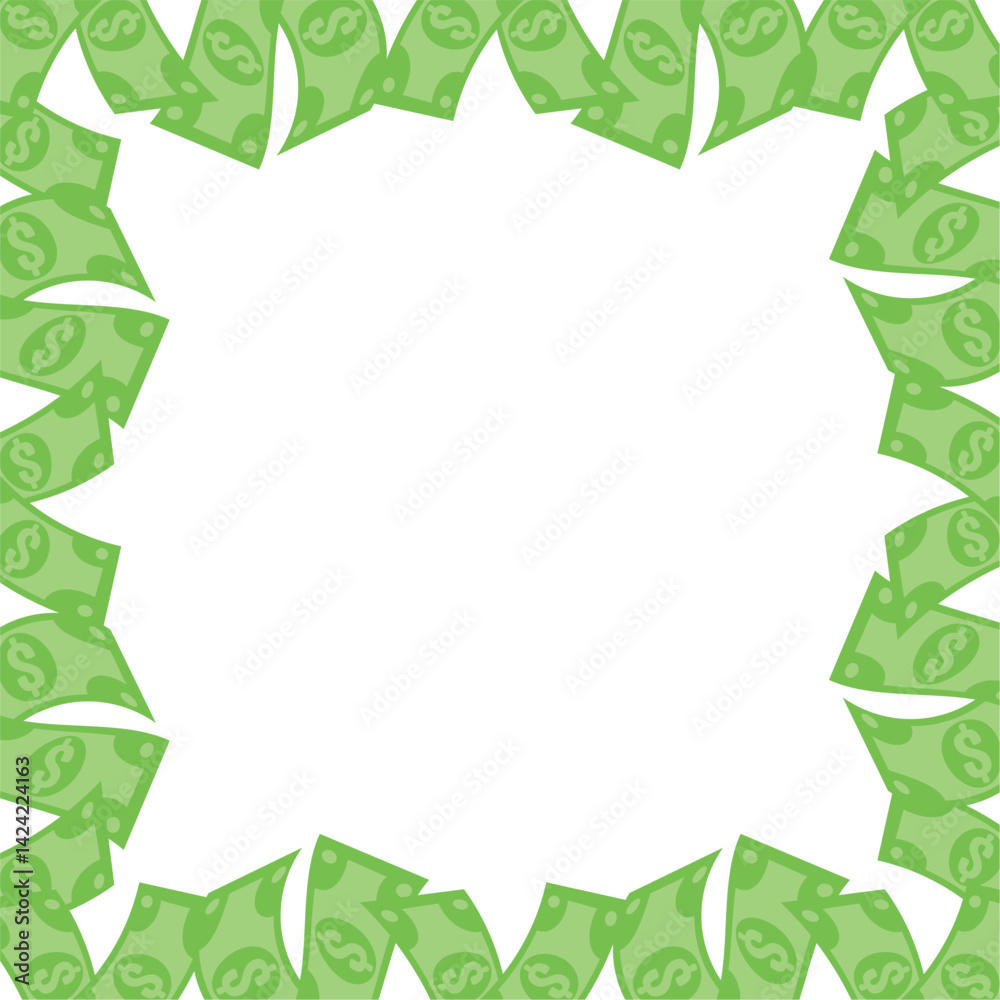 Money Background Dollar Bill Border Frame Rich Finance Currency Wealth Vector