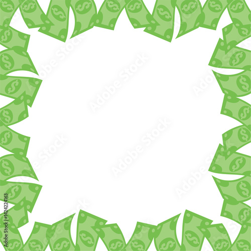 Money Background Dollar Bill Border Frame Rich Finance Currency Wealth Vector
