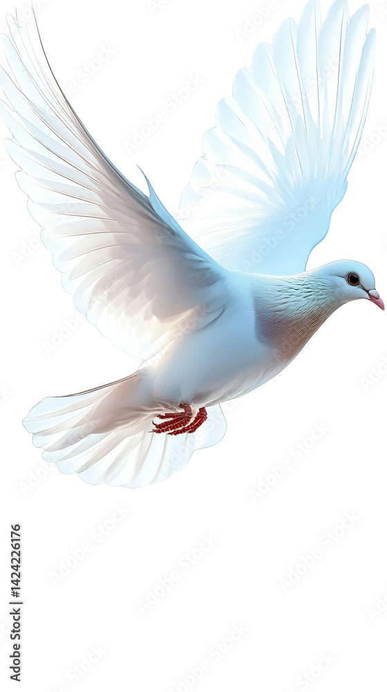 Obraz premium White Dove In Flight Against Transparent Background Photo