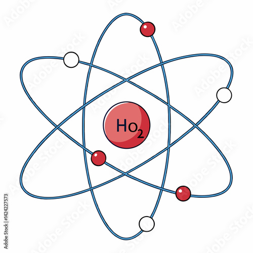 Holmium Oxide Molecule Scientific Diagram Illustrating Atomic Structure And Chemical Composition