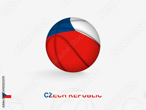 Czech Republic Basketball Concept with National Flag Design.