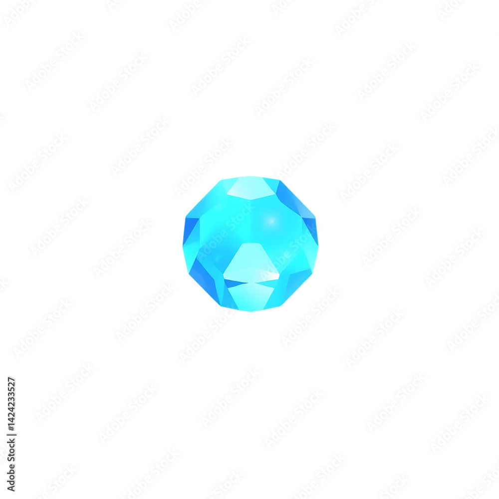 Blue crystal sphere in 3D render Blue crystal sphere in 3D render