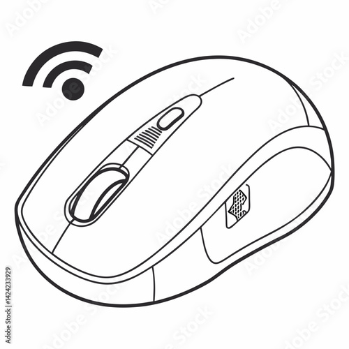 Wireless Computer Mouse Outline Illustration For Technology And Design Resources Use
