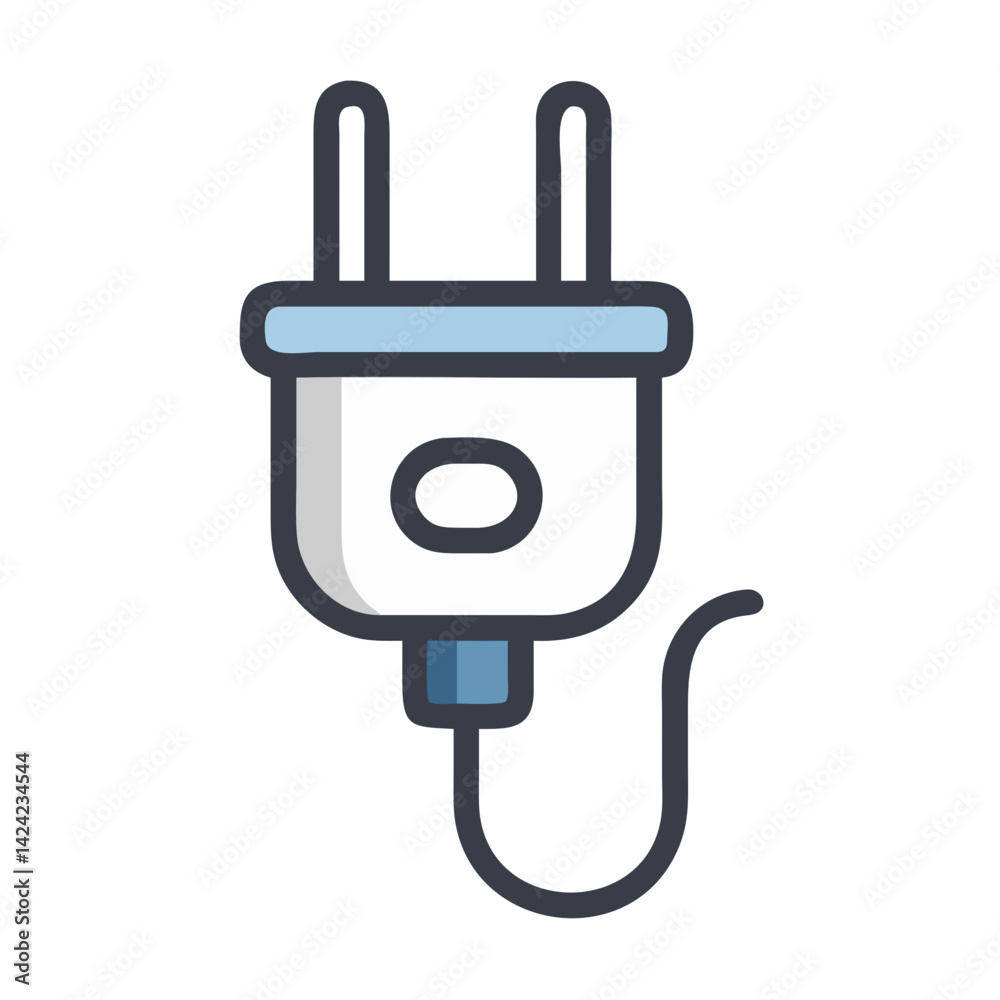 Plug Icon Representing Kitchen Appliance Power and Electrical Connection Plug Icon Representing Kitchen Appliance Power and Electrical Connection