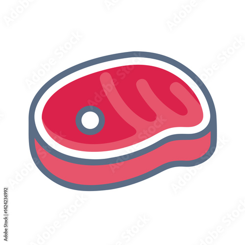 Raw Steak Icon Representing Fresh Meat Cut for Cooking and Grilling