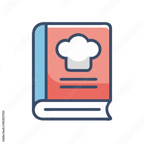 Recipe Book with Chef Hat Icon Representing Cookbook and Culinary Guide