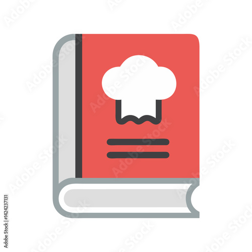Recipe Book with Chef Hat Icon Representing Cookbook and Culinary Guide