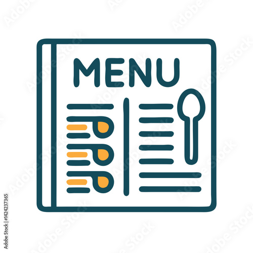 Restaurant Menu Icon Representing Food Selection and Dining Options