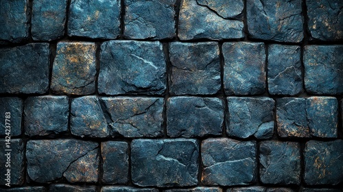 Dark blue stone wall texture