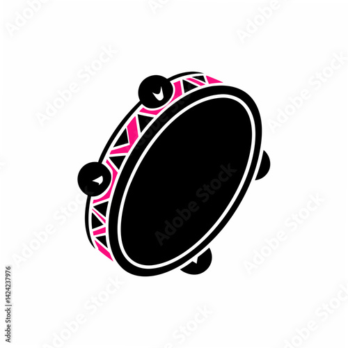 creative Silhouette Tambourine Icon Vector Illustration 
