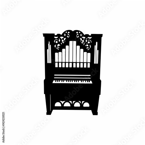creative Silhouette Pipe Organ Icon Vector Illustration 
