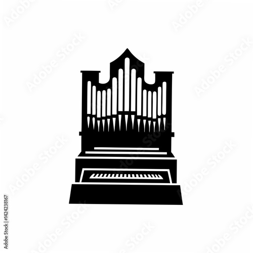 creative Silhouette Pipe Organ Icon Vector Illustration 
