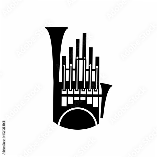 creative Silhouette Pipe Organ Icon Vector Illustration 
