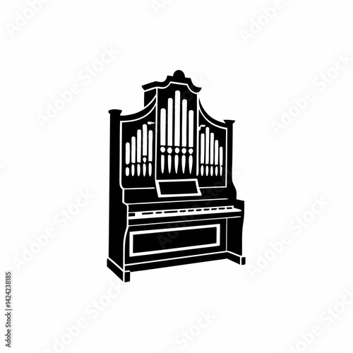 creative Silhouette Pipe Organ Icon Vector Illustration 
