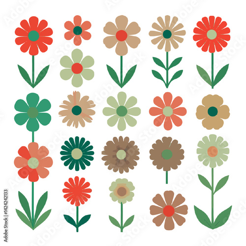 Diverse Floral Arrangements vector illustration
