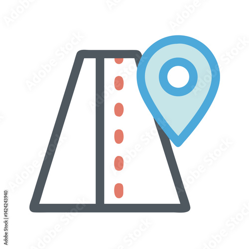 Road Icon Representing Travel Route or Trail Path for Journey and Exploration