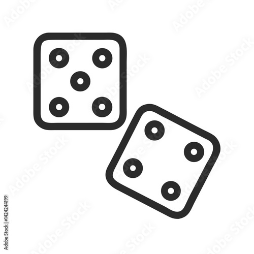 Rolling Dice Pair Icon Representing Gambling, Games, and Luck