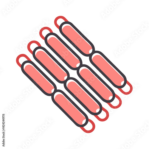 Sausage Links Icon Representing Processed Meat and Butchered Food Product