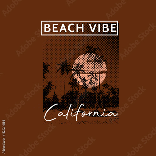 Beach Vibe California summer vector graphic design