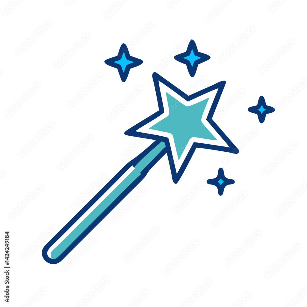 Tar Wand Casting Magic Icon Representing Spellcasting and Mystical Power Tar Wand Casting Magic Icon Representing Spellcasting and Mystical Power