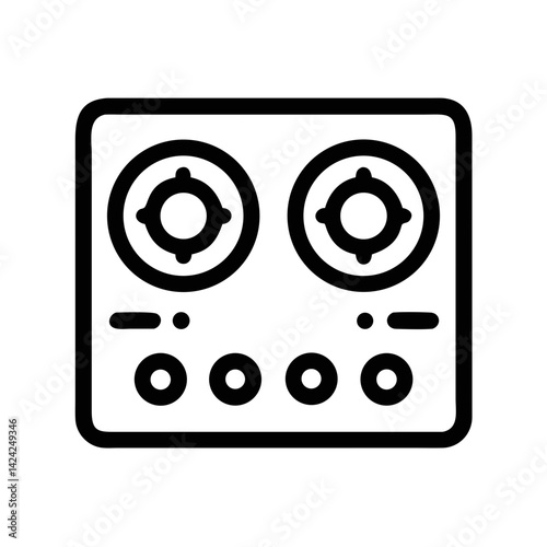 Stove Burner Icon Representing Gas or Electric Cooking Appliance