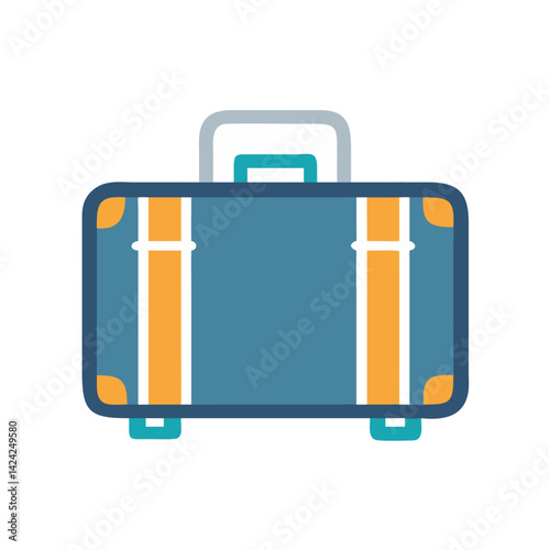 Suitcase Icon Representing Packed Luggage for Travel and Vacation