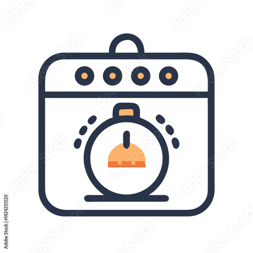 Timer Icon Representing Cooking Countdown and Kitchen Time Management