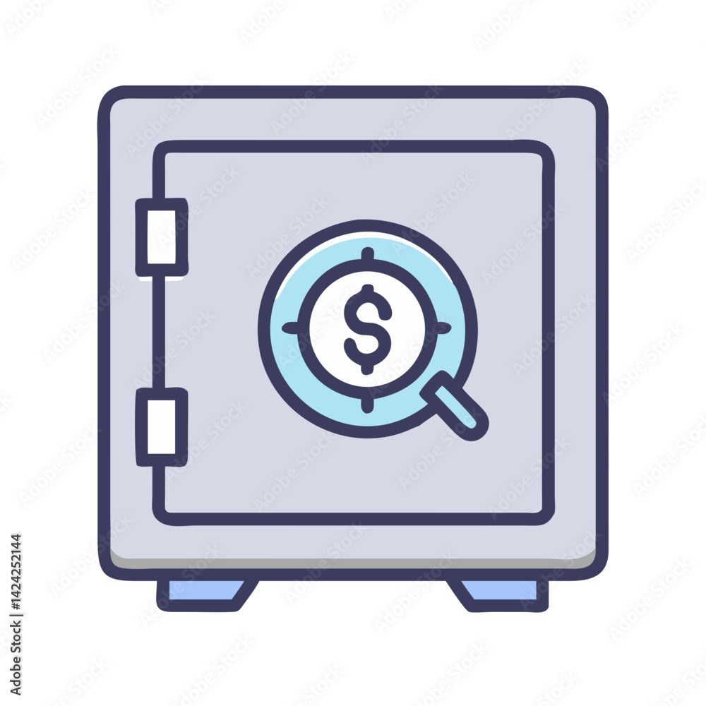 Vault Safe for Cash Storage Icon Representing Secure Money Protection Vault Safe for Cash Storage Icon Representing Secure Money Protection