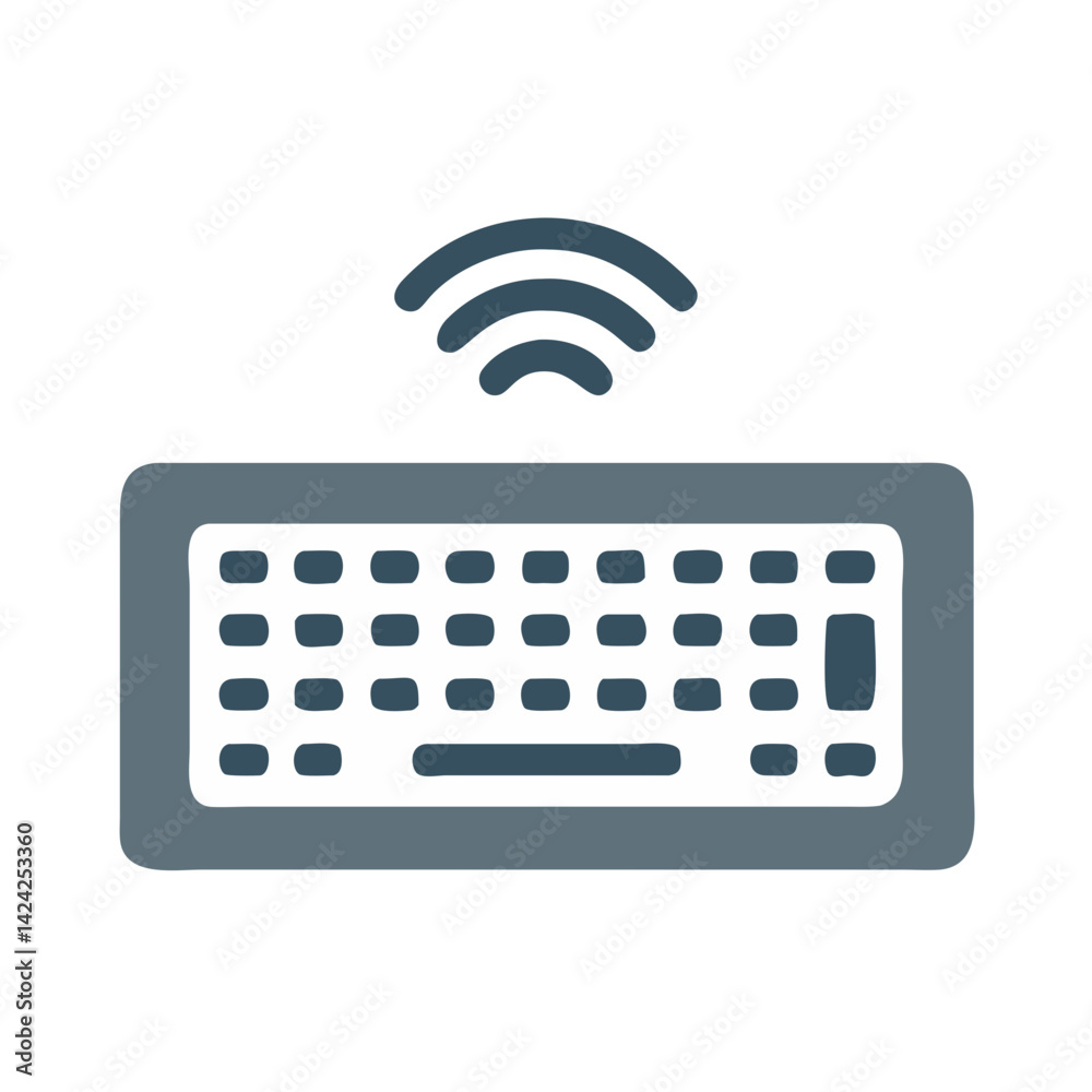 Wireless Keyboard Icon Representing Computer Input Device Wireless Keyboard Icon Representing Computer Input Device