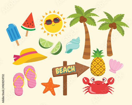 Summertime beach fun a colorful seaside collection