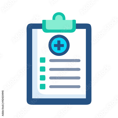 Clipboard with Medical File Icon Representing Patient Health Record