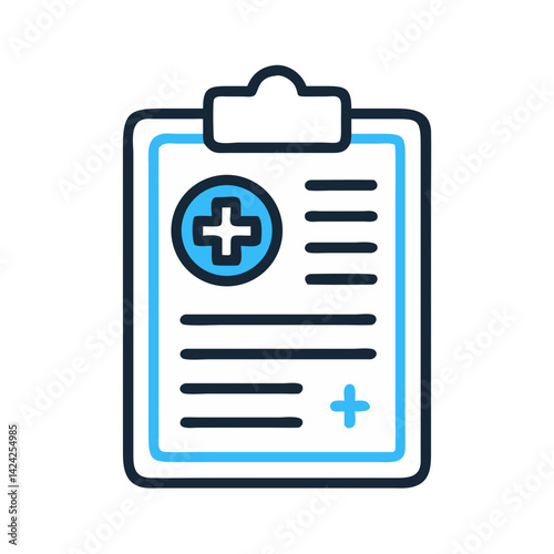 Clipboard with Medical File Icon Representing Patient Health Record