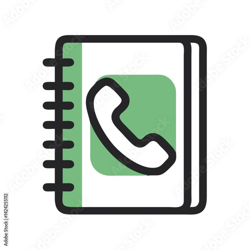 
Contact Book with Phone Icon Representing Phone Directory