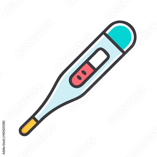 Digital Thermometer Icon Representing Body Temperature Measurement