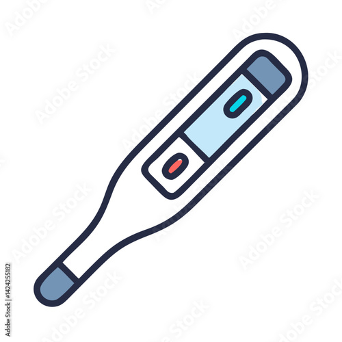 Digital Thermometer Icon Representing Body Temperature Measurement