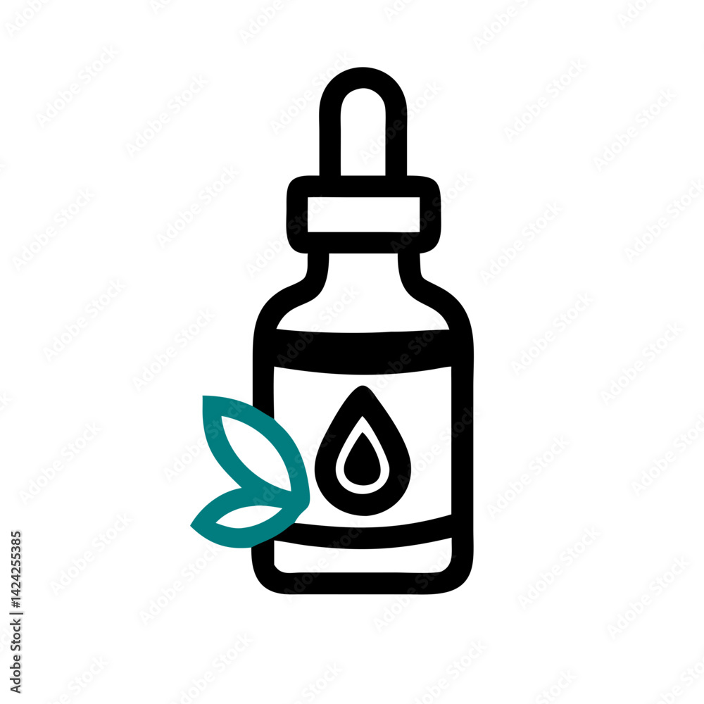 Essential Oil Bottle Icon Representing Herbal Remedy Essential Oil Bottle Icon Representing Herbal Remedy