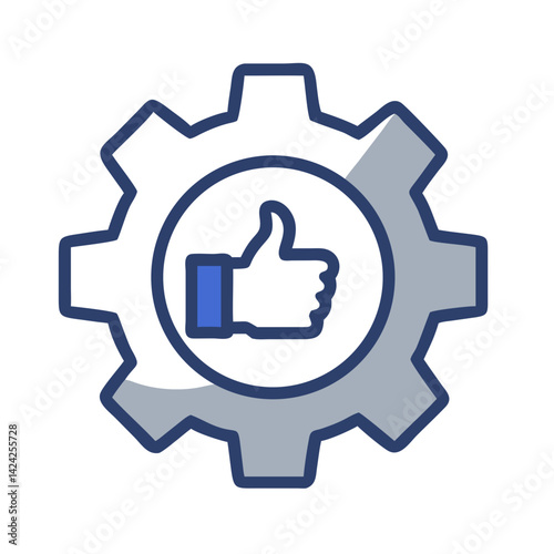 Gear with Thumb Icon Representing Optimized Technical Performance photo