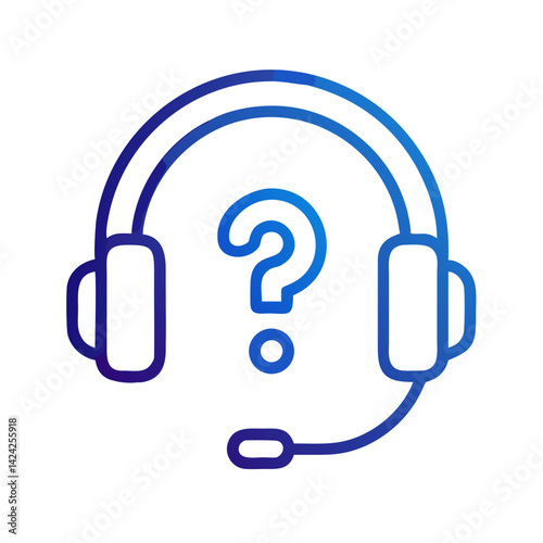 Headset with Question Icon Representing Live Audio Support