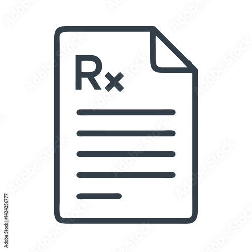 Medical Prescription Sheet Icon Representing Doctor's Medication Order