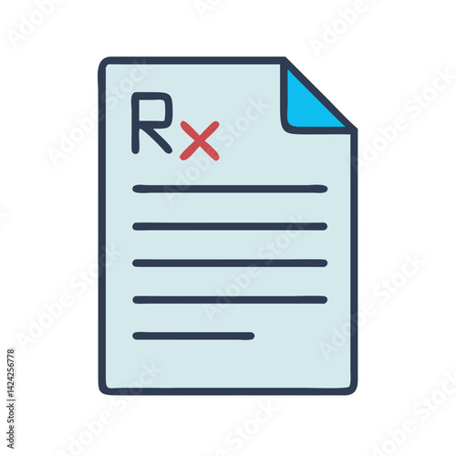 Medical Prescription Sheet Icon Representing Doctor's Medication Order