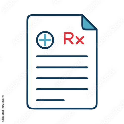 Medical Prescription Sheet Icon Representing Doctor's Medication Order