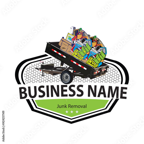 Junk removal logo, hauling logo Dumpster logo design