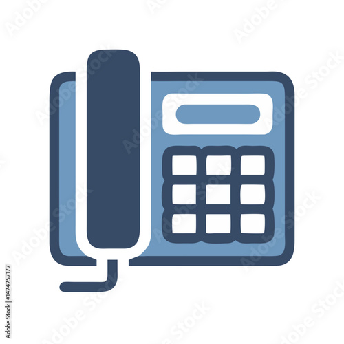Office Telephone Icon Representing Traditional Communication