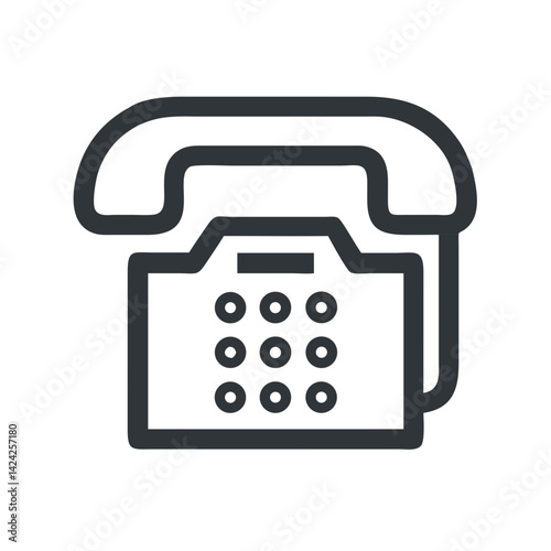 Office Telephone Icon Representing Traditional Communication