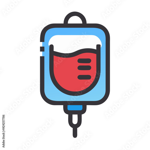 Plasma Bag Icon Representing Blood Component
