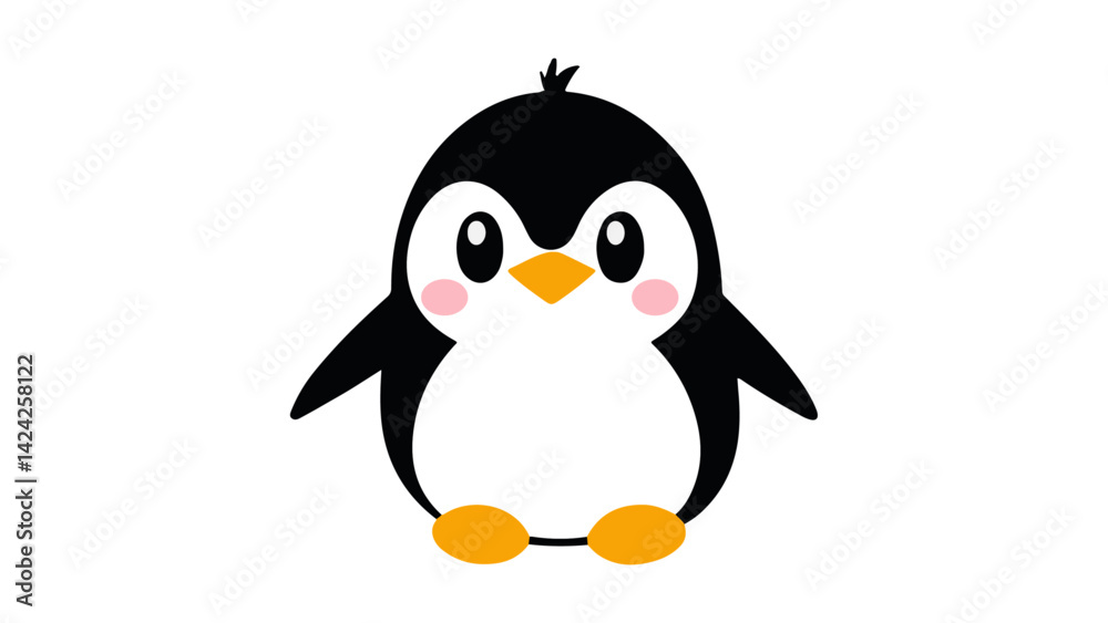 Fototapeta premium simple cute penguin vector illustration