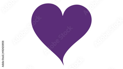 pink heart simple vector icon/symbol illustration, simple warped purple heart shape vector illustration 