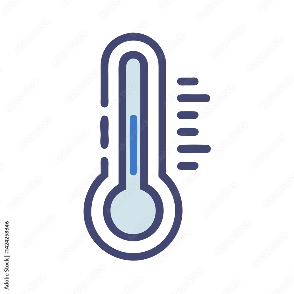Thermometer Icon Representing Fever Measurement Thermometer Icon Representing Fever Measurement
