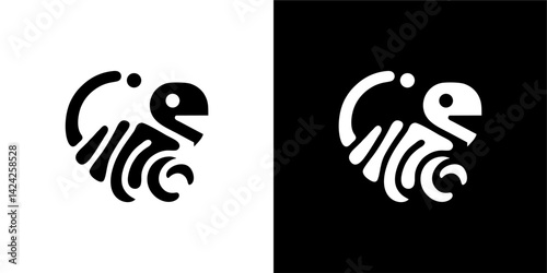Modern Logo. Black and white scorpion