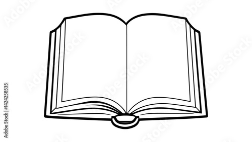 open book with blank pages simple vector illustration